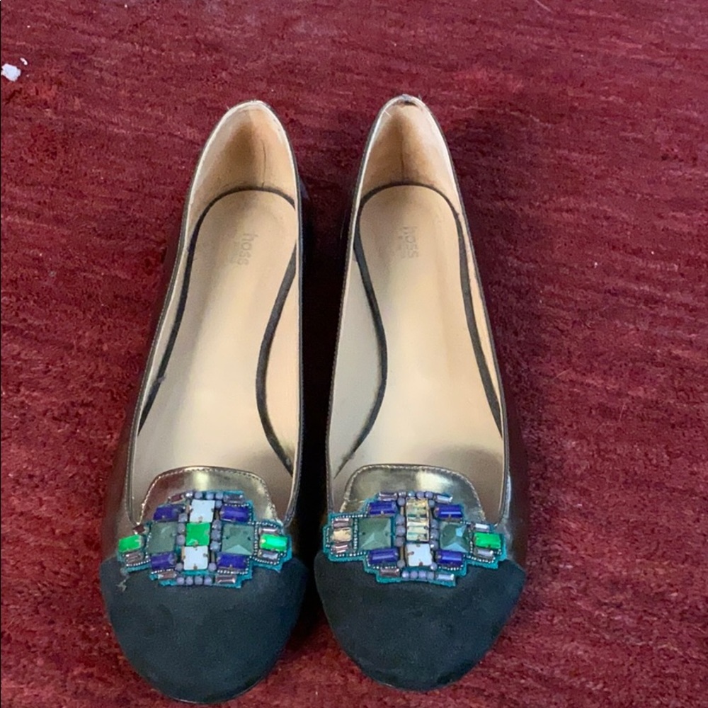 Flat jeweled shoes, worn twice